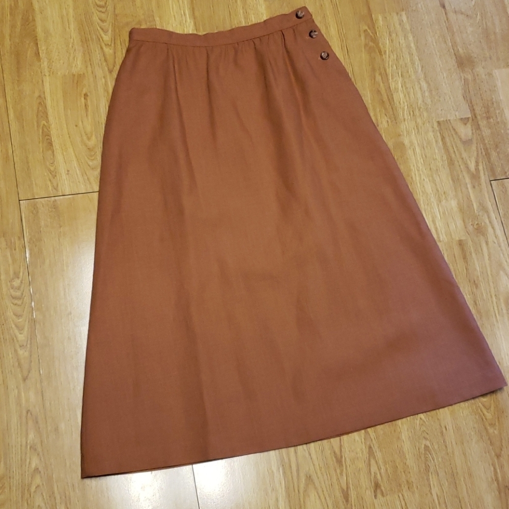 Vintage 80s gathered skirt flax blend sz 7